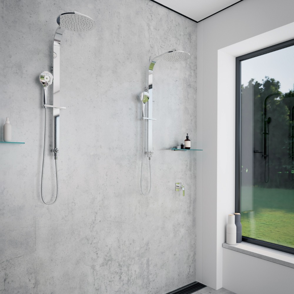 Synergii Shower Column  with Round Showerhead and Hand 