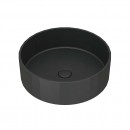 Kasta-Lux FIC above counter 43cm faceted round basin with pop up waste | Charcoal