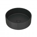 Kasta-Lux FIC above counter faceted round basin with pop up waste | Charcoal