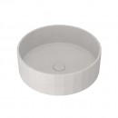 Kasta-Lux FIC above counter faceted round basin with pop up waste | White Stone