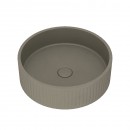 Kasta-Lux FIC above counter ribbed round basin with pop up waste | Olive