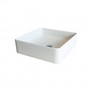 Xoni 400 Thin Square Above Counter Basin - Matte White