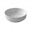 Synergii Stone Ø400 x 120mm above counter basin - Carrera Marble
