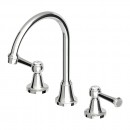 Agorà Classic Basin Set with Chrome Lever handles and High Spout