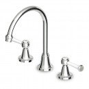 Agorà Classic Basin Set with White Ceramic Lever handles and High Spout