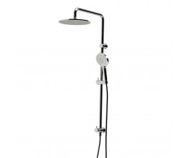 Axus twin shower column Ø250mm shower head, Fusion-Air handshower | bottom diverter