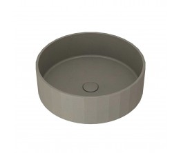 Kasta-Lux FIC above counter faceted round basin with pop up waste | Olive