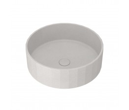 Kasta-Lux FIC above counter faceted round basin with pop up waste | White Stone
