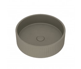 Kasta-Lux FIC above counter ribbed round basin with pop up waste | Olive