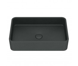 Kasta-Lux FIC above counter ribbed basin with pop up waste | Charcoal