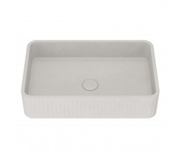 Kasta-Lux FIC above counter ribbed basin with pop up waste | White Stone
