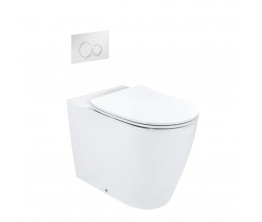 Synergii Wall Faced Pan, in-wall Cistern, Kibo flush panel with Slim Line Seat