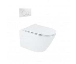 Synergii Wall Hung Pan, in-wall Cistern, Kibo flush panel with Slim Line Seat