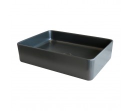 Xoni 500x350 Thin Rectangular Above Counter Basin - Matte Black