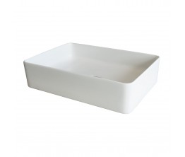 Xoni 500x350 Thin Rectangular Above Counter Basin - Matte White