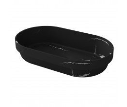 Kibo Stone 580 x 350mm semi inset basin - Nero Marquina