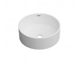 Plaza solid surface Ø400mm above counter basin - Matte White