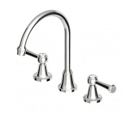 Agorà Classic Basin Set with Chrome Lever handles and High Spout