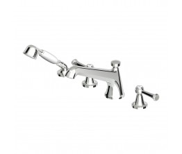 Agorà Classic Hob Mount Bath Set with Chrome Lever Handles