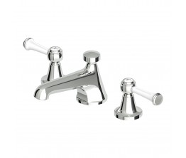 Agorà Classic Basin Set with White Ceramic Lever Handles