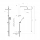 Axus twin shower column Ø300mm shower head, Fusion-Air handshower | bottom diverter_Tech