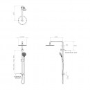 Axus twin shower column Ø250mm shower head, Fusion-Air handshower | top diverter_Tech