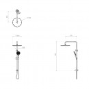 Axus twin shower column Ø300mm shower head, Fusion-Air handshower | top diverter_Tech