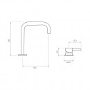 Axus Pin basin mixer with fixed squareline spout_tech
