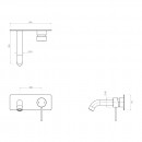 Axus Pin Lever Wall Mount Basin Mixer - 150mm spout_Tech