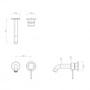 Axus Pin Lever Wall Mount Basin/Bath Mixer 2 plates_Tech