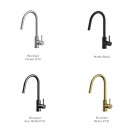 Axus Pin Gooseneck kitchen mixer with pull out nozzle_finishes