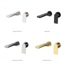 Kibo wall mounted mixer set - 190mm spout with round back plate_coloured finishes