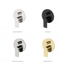 Kibo shower mixer with diverter - round back plate_coloured finishes