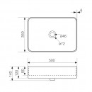 Xoni 500x350 Thin Rectangular Above Counter Basin_Tech