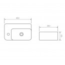 Eneo 450 x 260 Wall Hung Basin - Right hand bowl_Tech