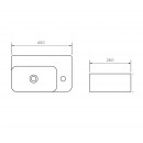 Eneo 450 x 260 Wall Hung Basin - Left hand bowl_Tech