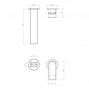 Kibo wall mounted mixer set - 190mm spout with round back plate_tech