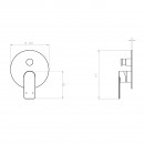 Kibo shower mixer with diverter - round back plate_tech