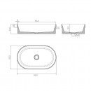 Kibo Stone 580 x 350mm semi inset basin - Carrera Marble