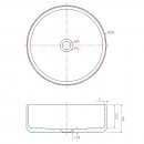 Kasta-Lux FIC above counter faceted round basin with pop up waste | White Stone_TECH