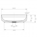 Synergii solid surface Ø400mm above counter basin - Matte White