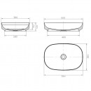 Synergii solid surface 550 x 380 x 120mm above counter basin - Matte White