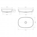 Synergii Stone 550 x 380 x 120mm above counter basin - Pietra Grey