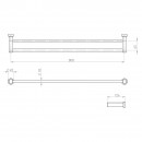 Vierra Double Towel Rail 80cm_tech drawing