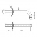 Savoir Bath Spout 175mm Smooth Flange_Tech