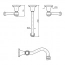 Agorà Classic Wall Mounted Basin Set with Chrome Lever Handles_Tech