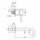 Zucchetti Pan wall tap Mixer 175mm Spout_Tech