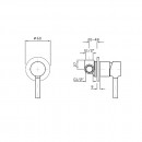 Pan Shower or Bath Mixer with small backplate_Tech