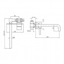 Zucchetti Pan wall tap Mixer With Plate 230mm Spout_Tech