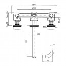 Zucchetti Savoir Wall Mount Basin Set 220mm Spout Embossed Flange_Tech